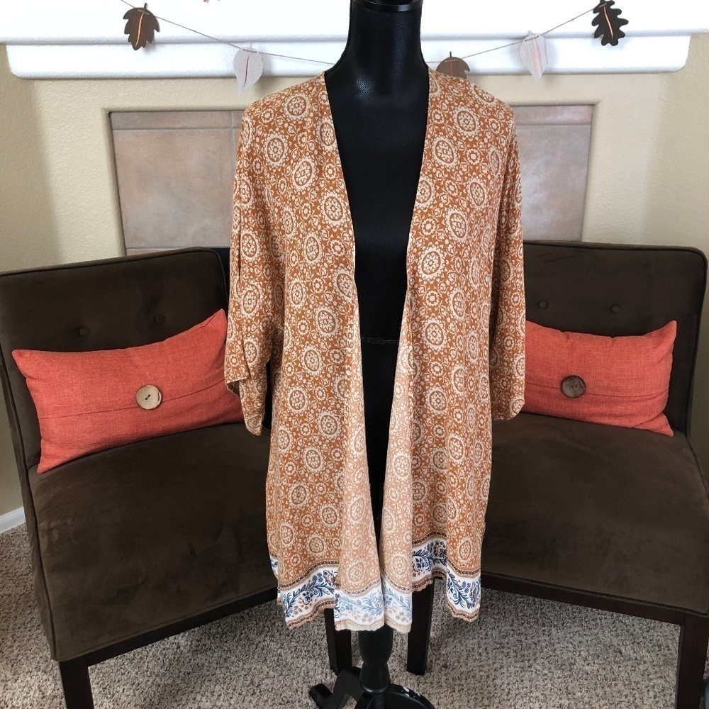 Woman Within Tunic Kimono Cardigan Size M 14/16